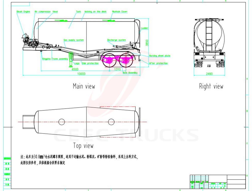 bulk powder tanker drawing bulk powder tanker drawing