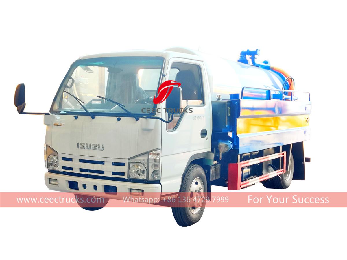 ISUZU 5CBM combined sewage suction jetting truck export to Africa ISUZU 5CBM combined sewage suction jetting truck export to Africa