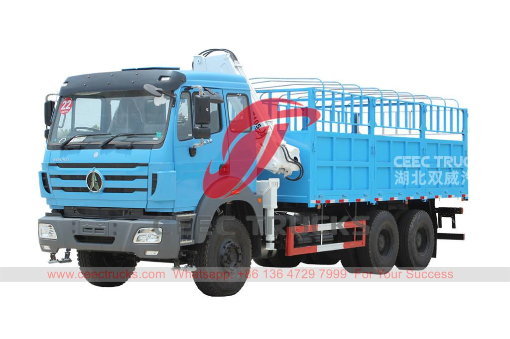 Custom-made Beiben 6&Atilde;4 RHD truck mounted crane
