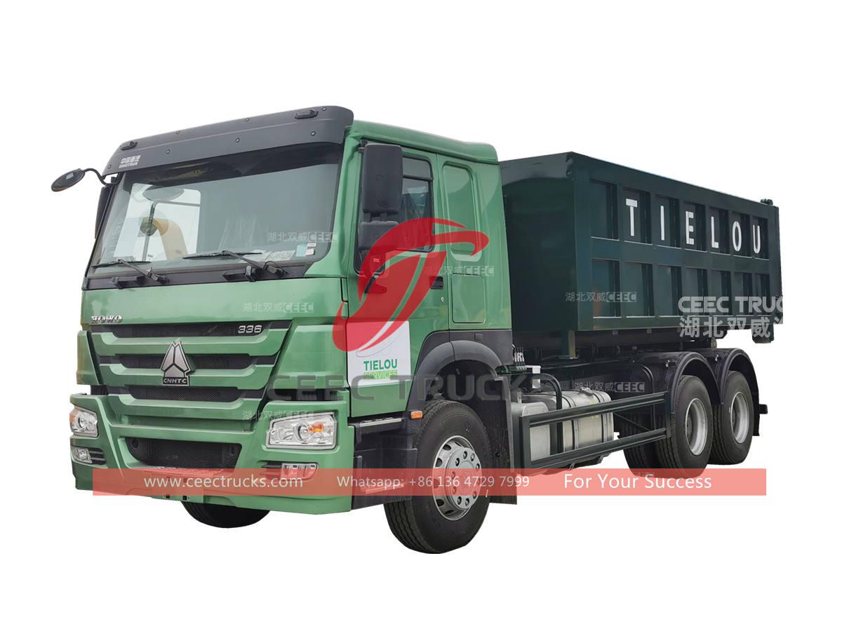 HOWO 6&Atilde;4 hook lift trucks with 20CBM container