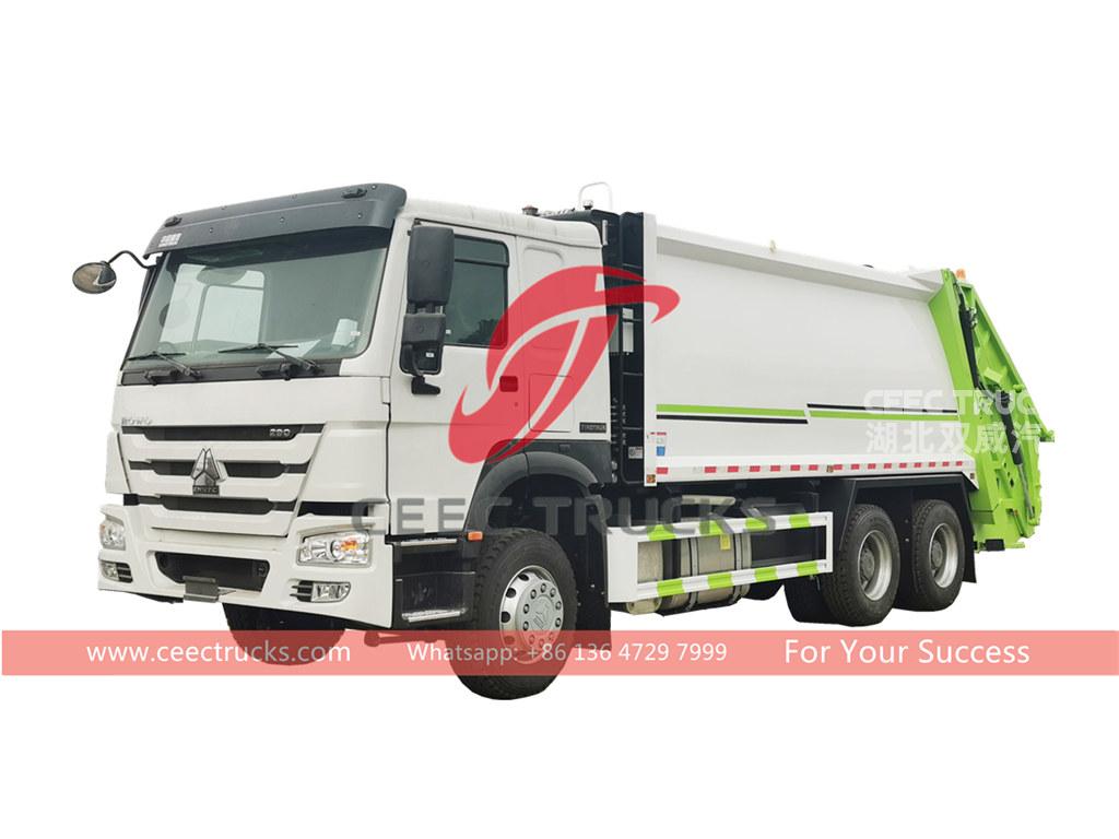 Good quality HOWO 6&Atilde;4 back loading garbage truck for sale