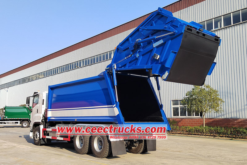 Isuzu rear loader compactor truck