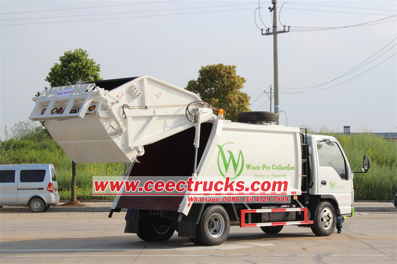 ISUZU rear loader truck export by CEEC TRUCKS ISUZU garbage compactor truck