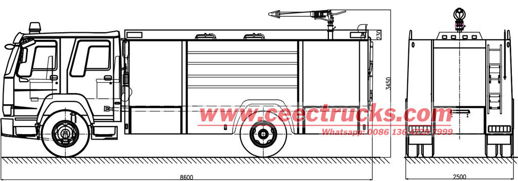 HOWO fire fighting truck drawing HOWO fire fighting truck drawing