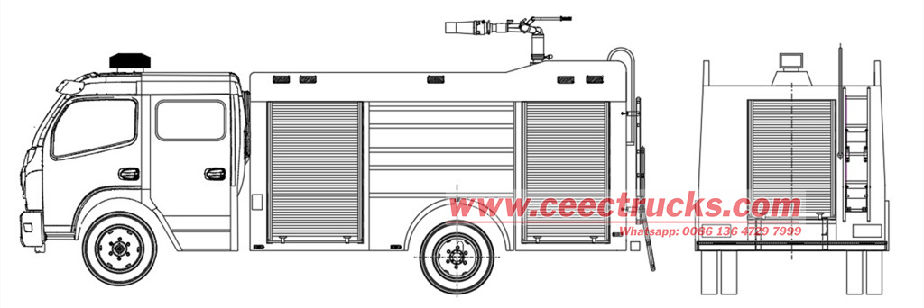 HOWO tanker fire fighting truck drawing HOWO tanker fire fighting truck drawing
