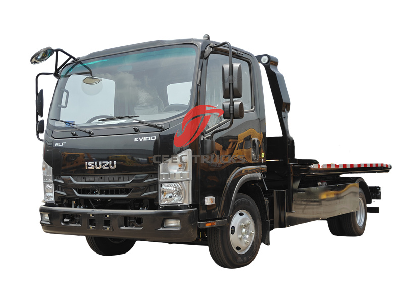 Isuzu ELF 3-ton flatbed tow truck