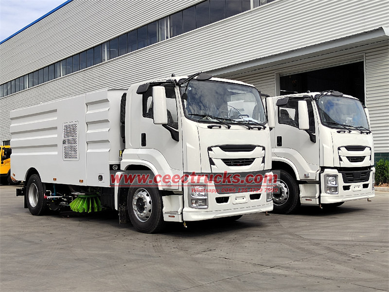 ISUZU 205HP road sweeper truck export Dubai