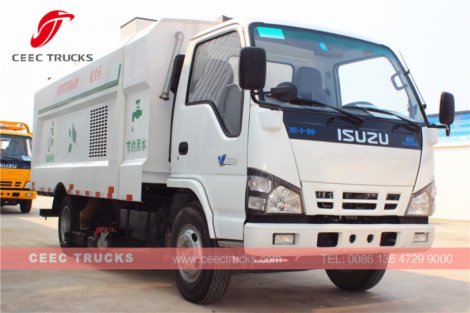 ISUZU 5 CBM vakumlu yol süpürme kamyonu