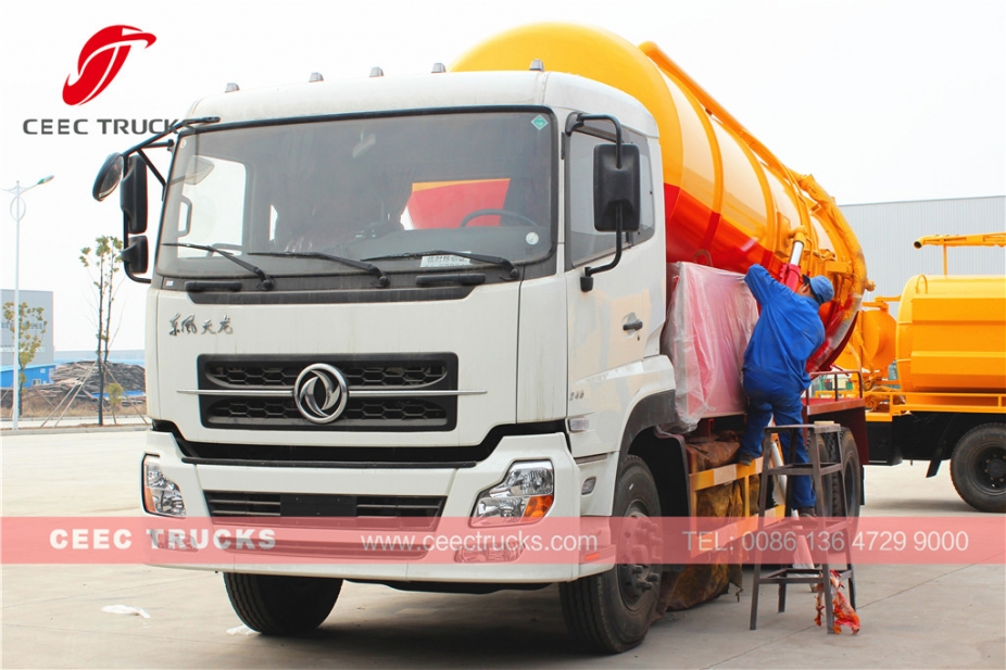 Dongfeng 16CBM vakumlu kanalizasyon emiş tanker kamyonu