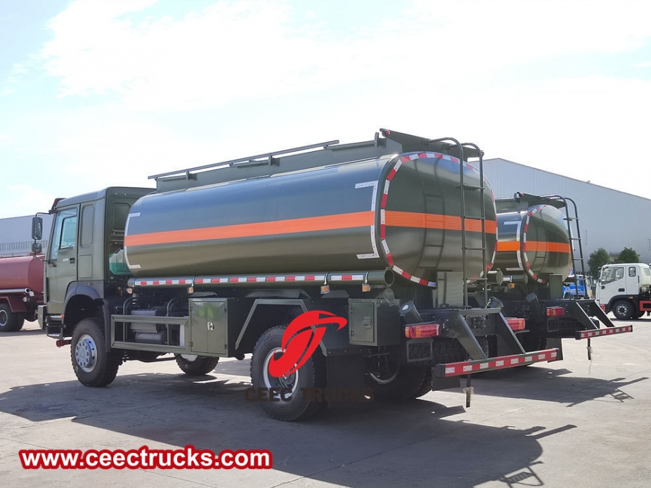 Howo 4x4 çekişli askeri mobil dizel yakıt tankeri