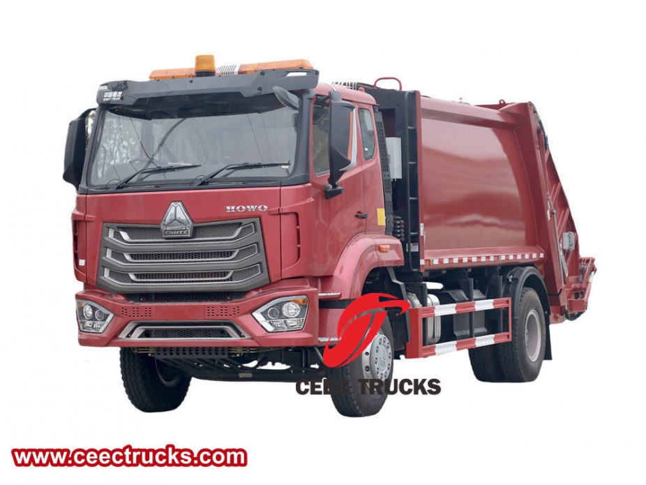 Howo 12 cbm konteyner sıkıştırma kamyonu