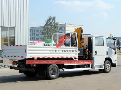 Isuzu ELF NPR dumper truck with kunckle crane