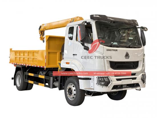 Sinotruk New cabin service truck 5T crane