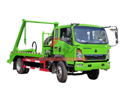 HOWO 8CBM swing arm garbage truck
