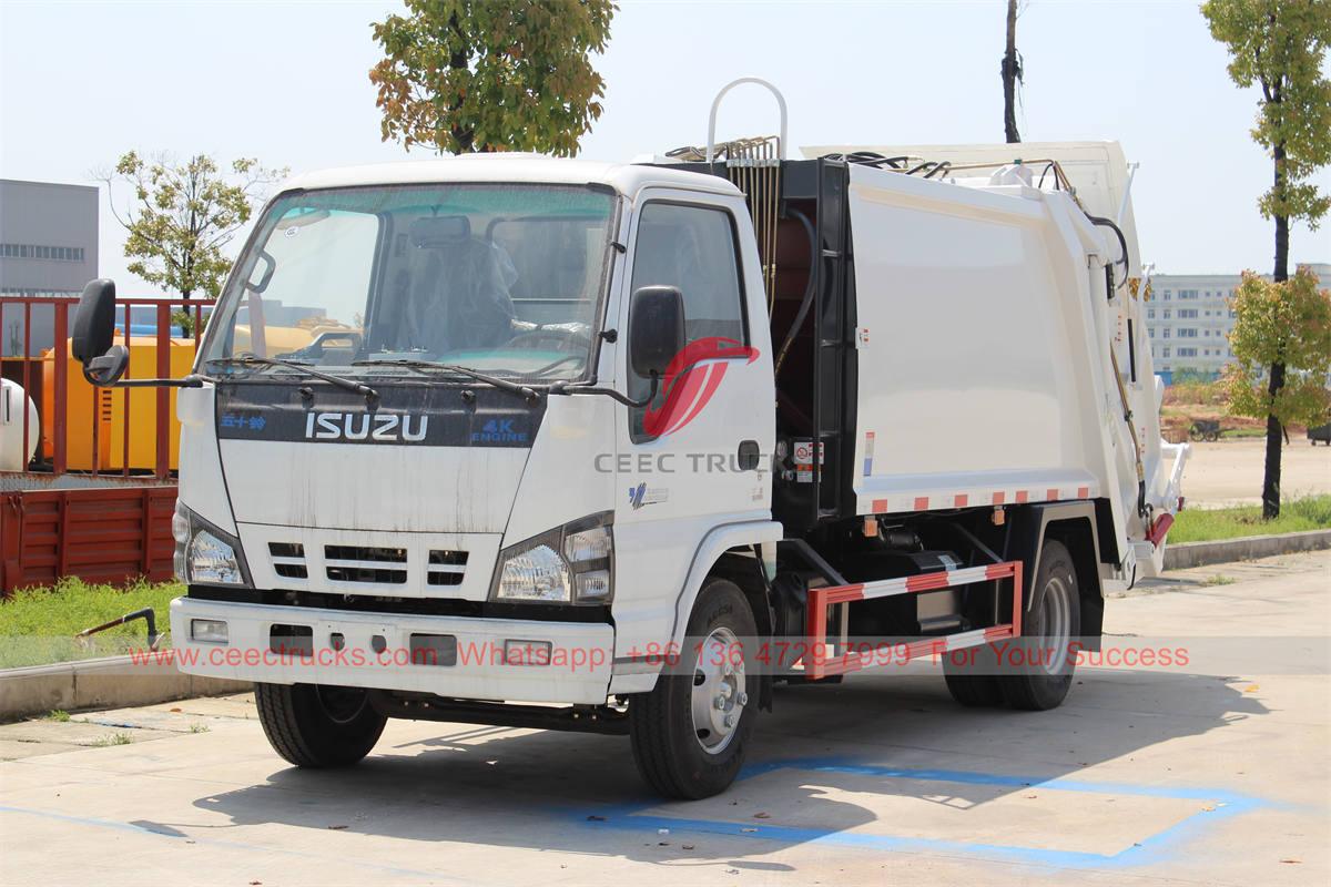 İhracat için ISUZU 6 CBM çöp sıkıştırma kamyonu