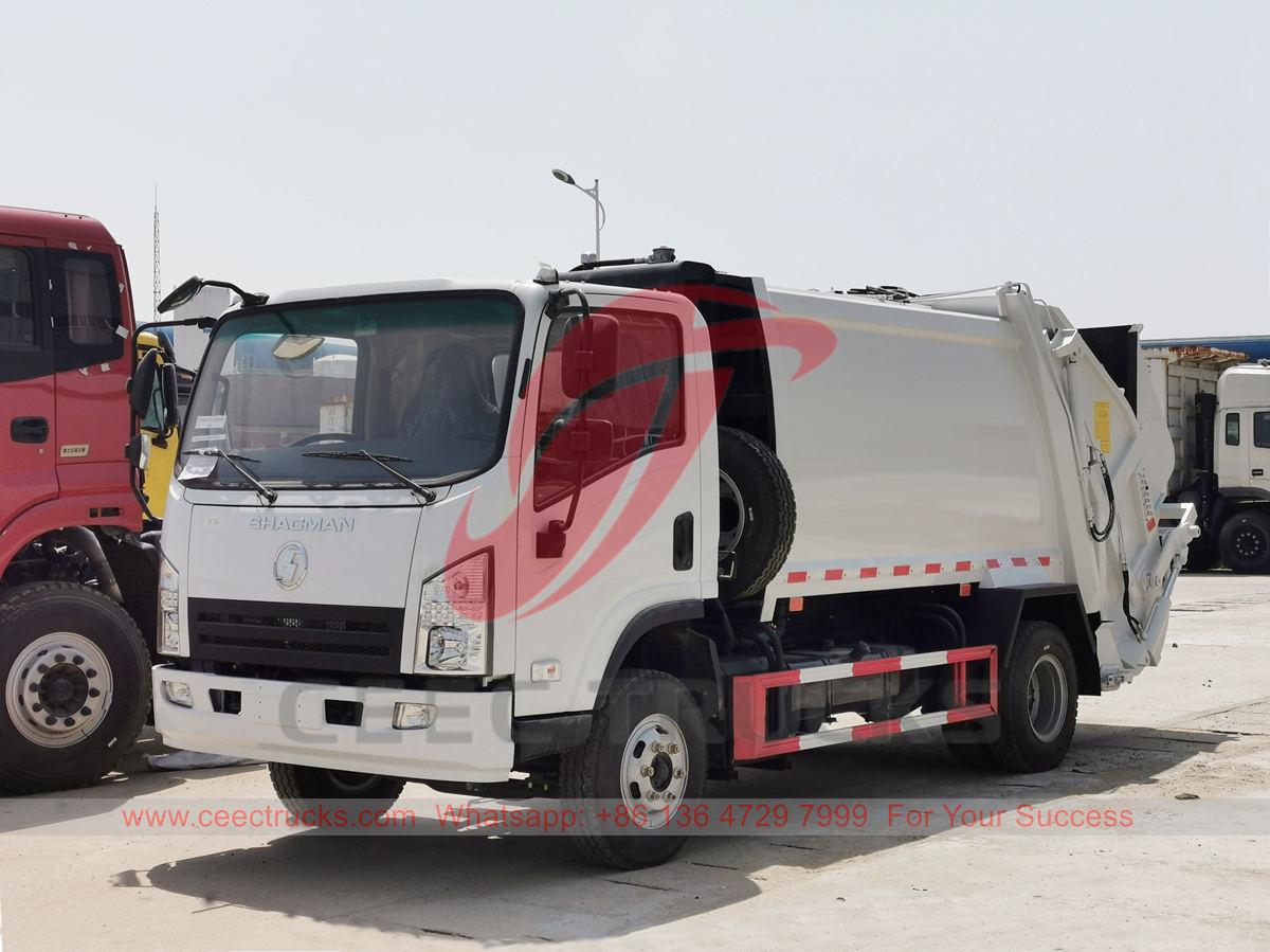Laos için Shacman 5 CBM çöp sıkıştırma kamyonu