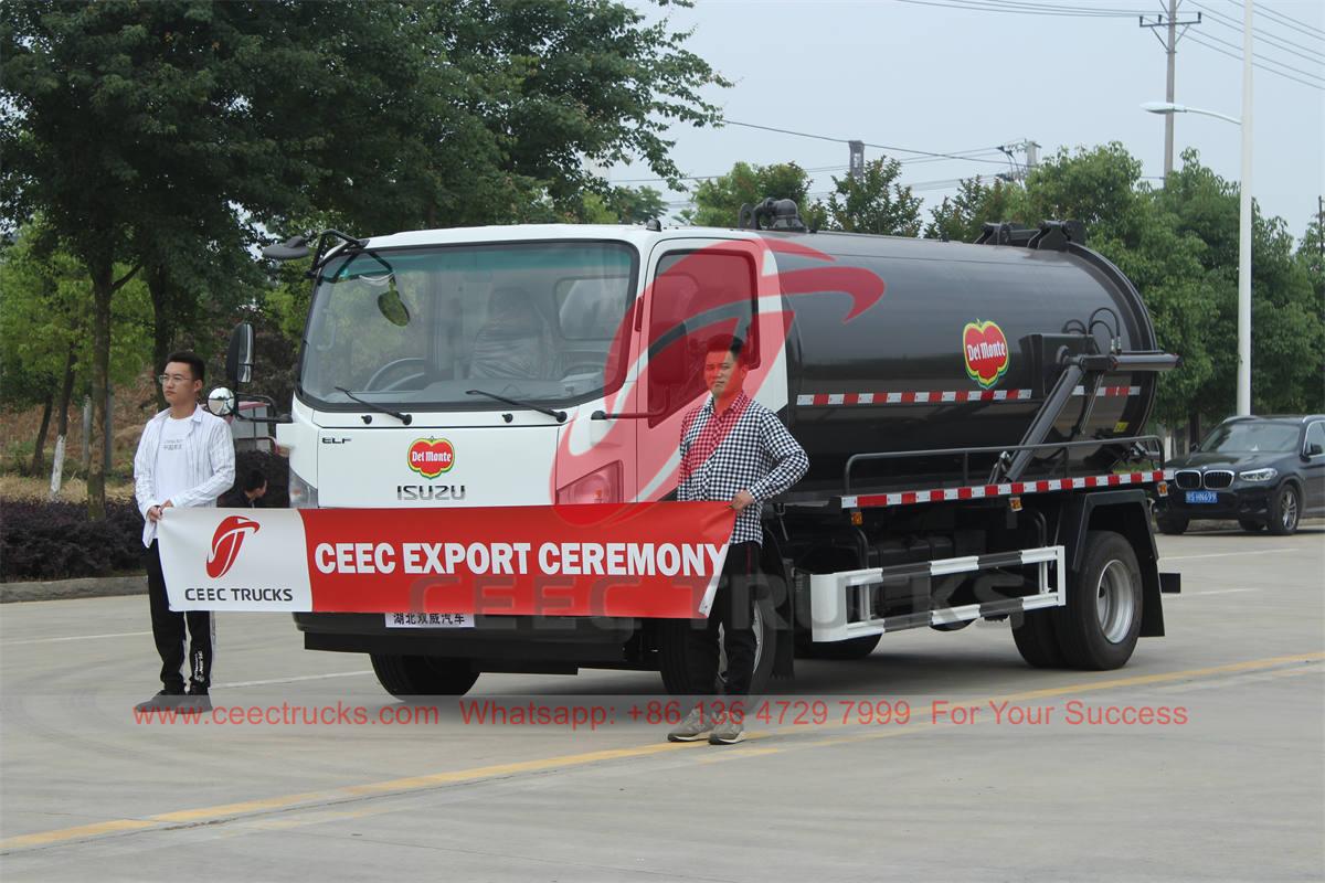 Yepyeni ISUZU 8000 litre vakumlu tanker kamyonu