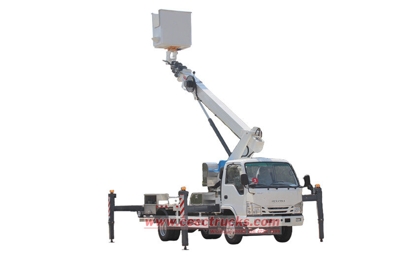 Isuzu ELF 16m kaldırma platformlu kamyon