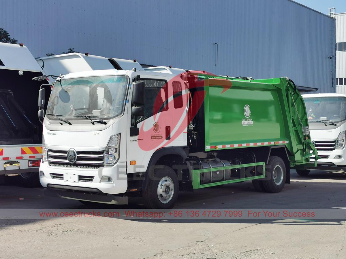 Afrika için HOWO 8CBM Çöp Sıkıştırma Kamyonu