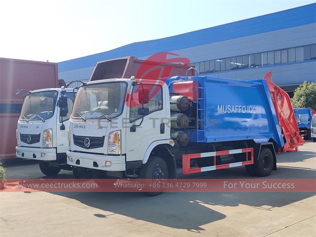 10 adet DONGFENG CNG çöp sıkıştırma kamyonu 6cbm Özbekistan ihracatı